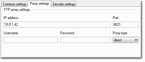 Falls FTPGetter eine Verbindung zum FTP-Server via Proxy aufbaut, legen Sie die Proxy-Adresse, Port, Nutzernamen und -Passwort hier fest