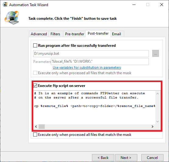 SFTP shell command to copy file on SFTP server