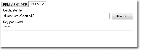 Chemin vers le fichier certificat PKCS12