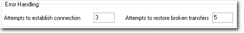 You can set the number of broken transfer resumption attempts