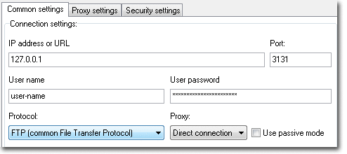 FTPGetter が localhost へ接続すると、PuTTY はこの接続をセキュアSSHトンネル経由でリモートFTPサーバーへ転送します